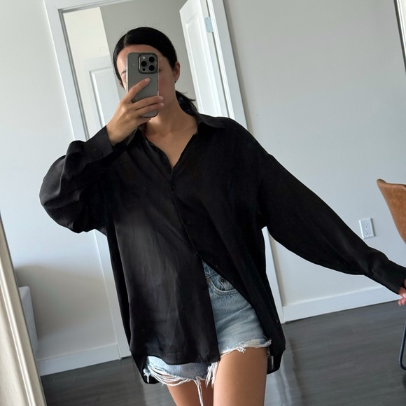 Zara Tops - Zara Black Button-Up Shirt